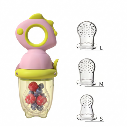 Alimentador de Silicona para Bebé — Mordedor de Frutas NutriDino®