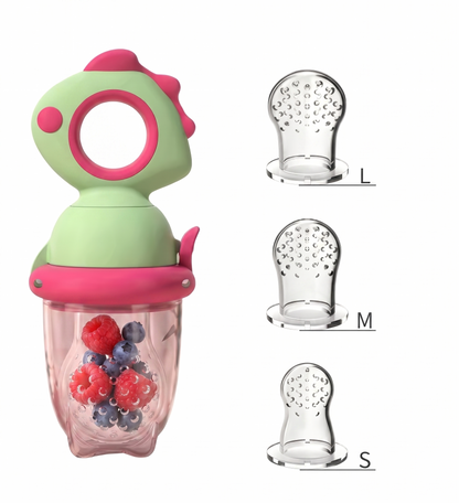 Alimentador de Silicona para Bebé — Mordedor de Frutas NutriDino®